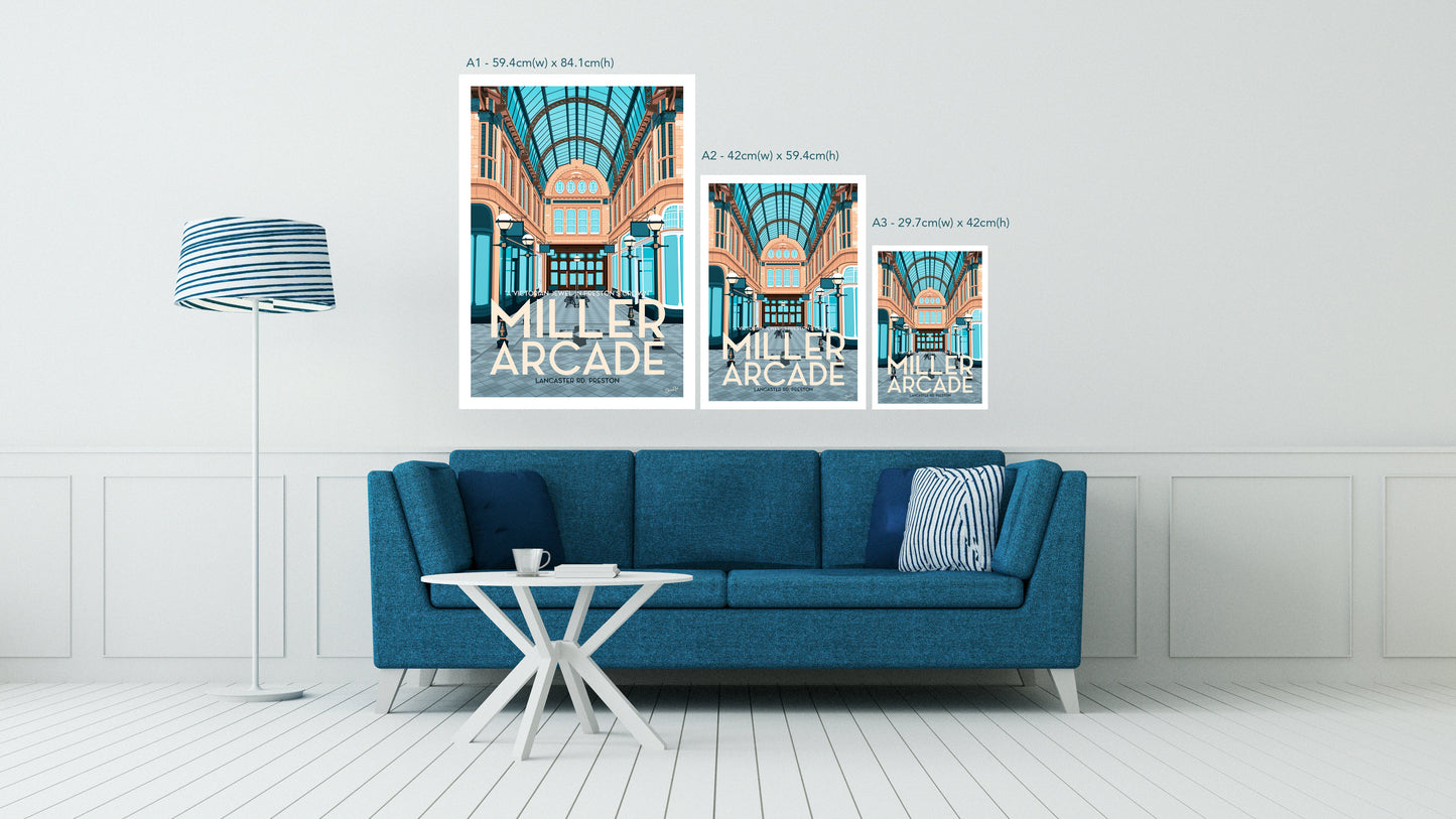 Miller Arcade in Preston Vintage Travel Poster Print