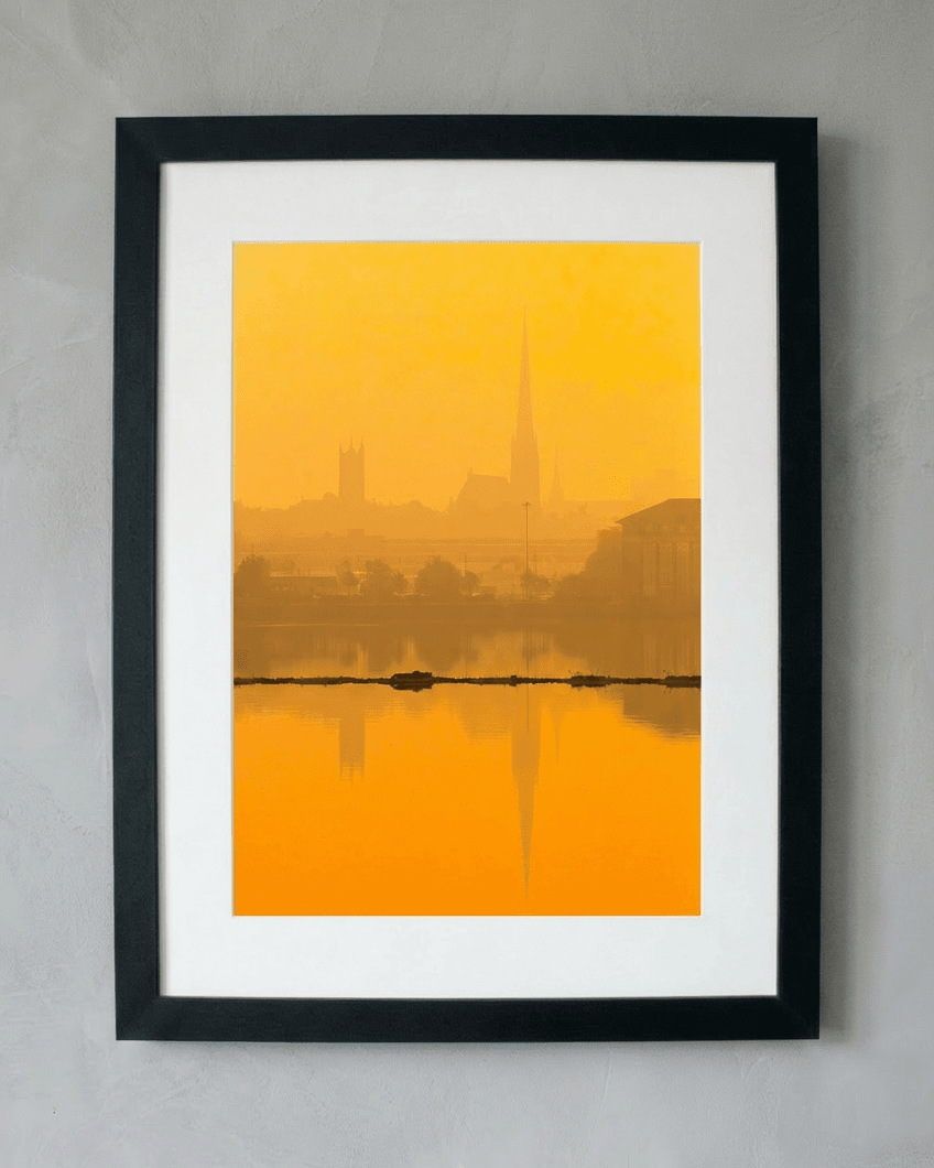 Preston Docks Sunrise Skyline Framed Print