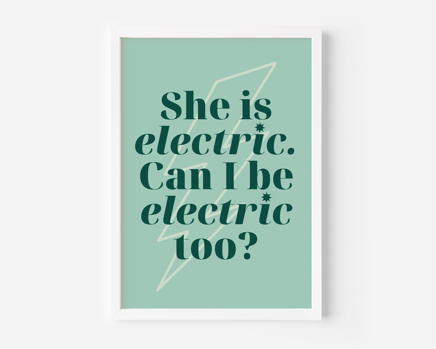 She's Electric (Oasis inspired) A4 Lyric Art Print