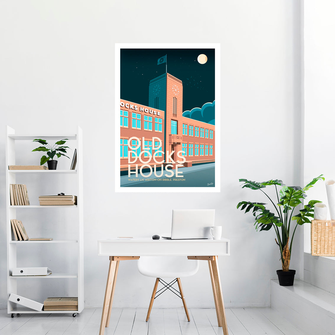 Old Docks House Preston Vintage Travel Poster Print