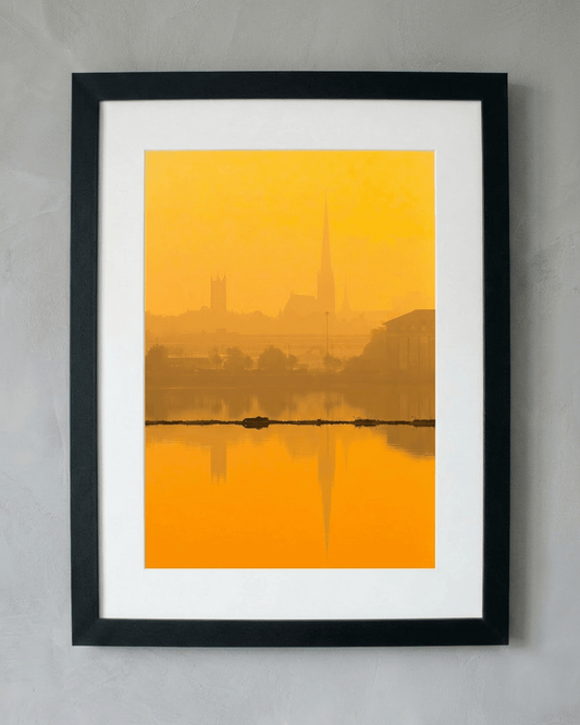 Preston Docks Sunrise Skyline Framed Print