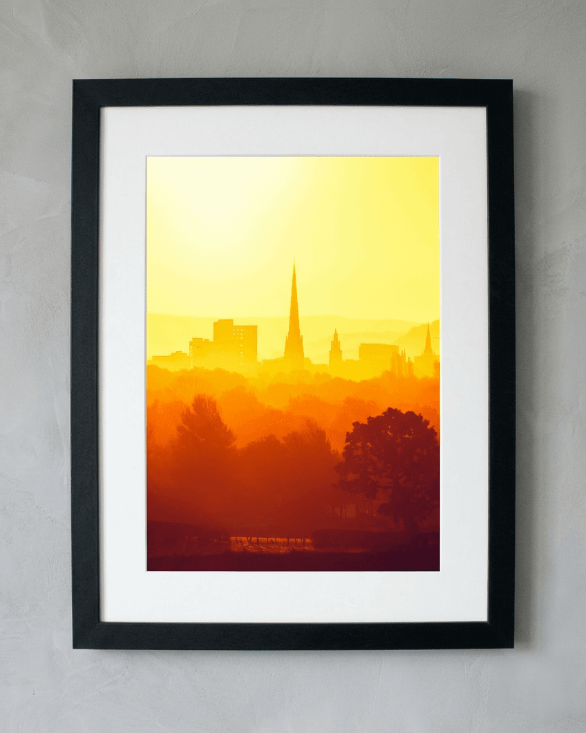 Preston Sunrise Skyline Framed Print (Portrait)