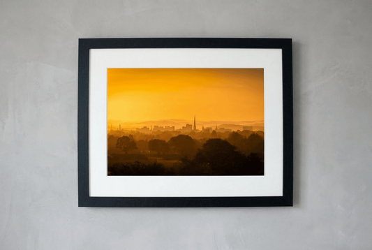 Preston Sunrise Skyline Framed Print (Landscape)