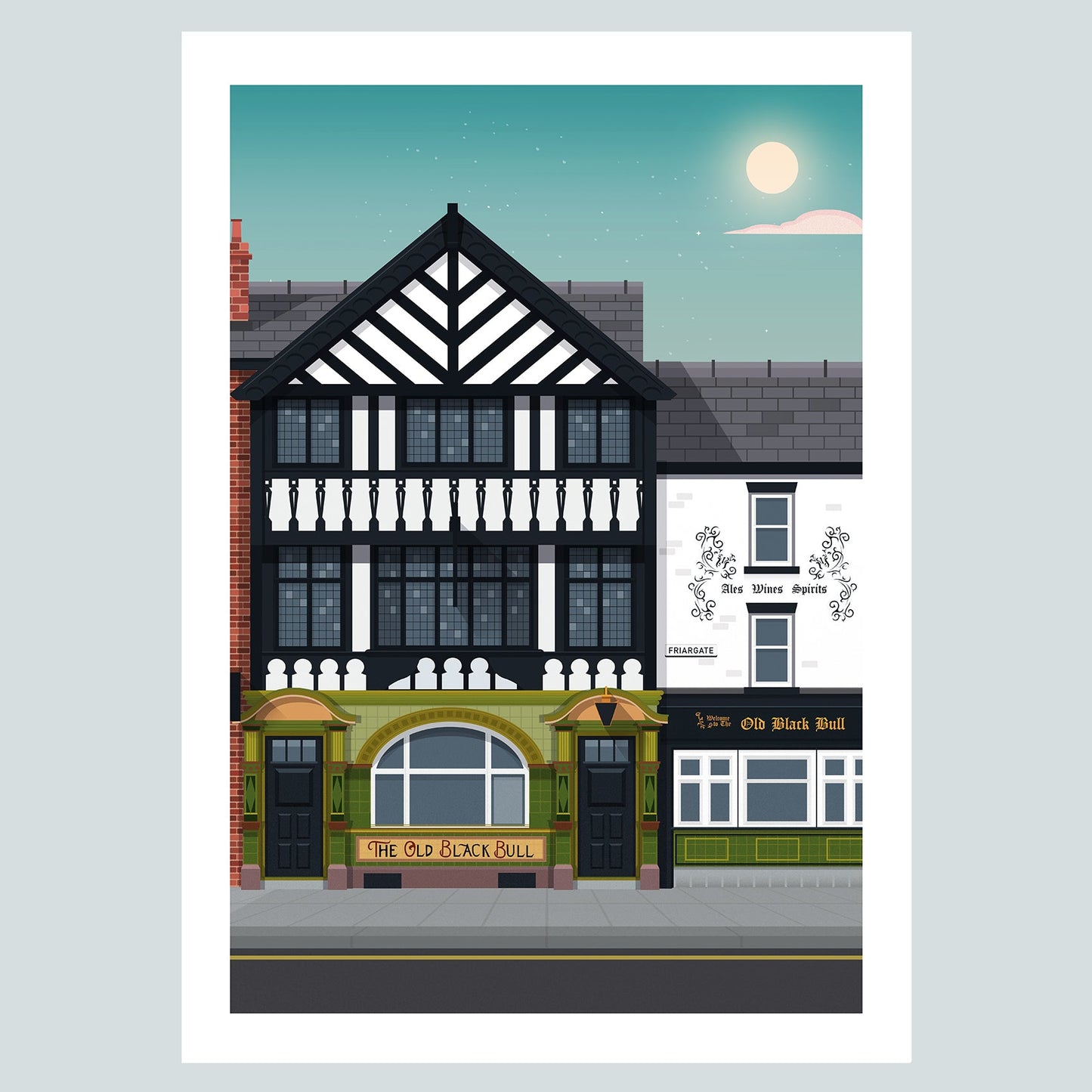 The Old Black Bull Preston Poster Print