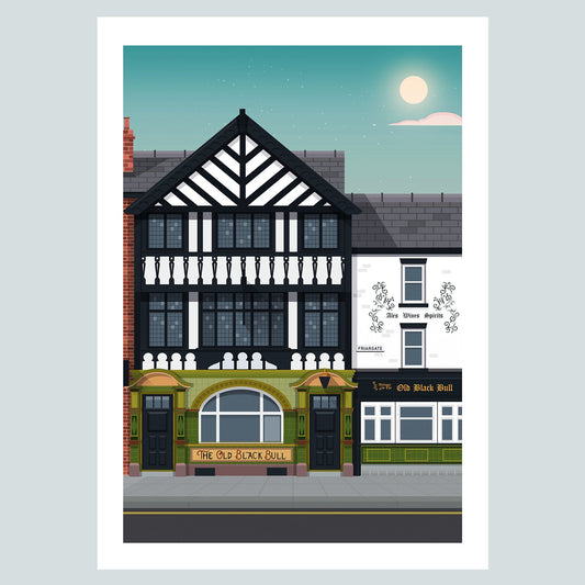 The Old Black Bull Preston Poster Print