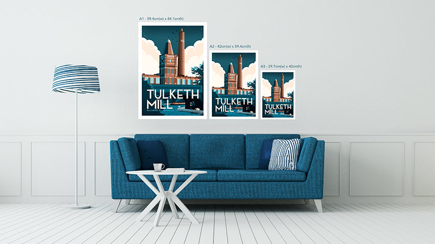 Tulketh Mill in Preston Vintage Travel Poster Print