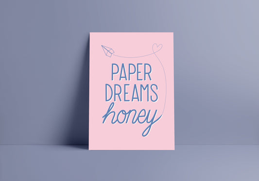 Paper Dreams Honey (The Kooks) inspired A4 Lyric Print