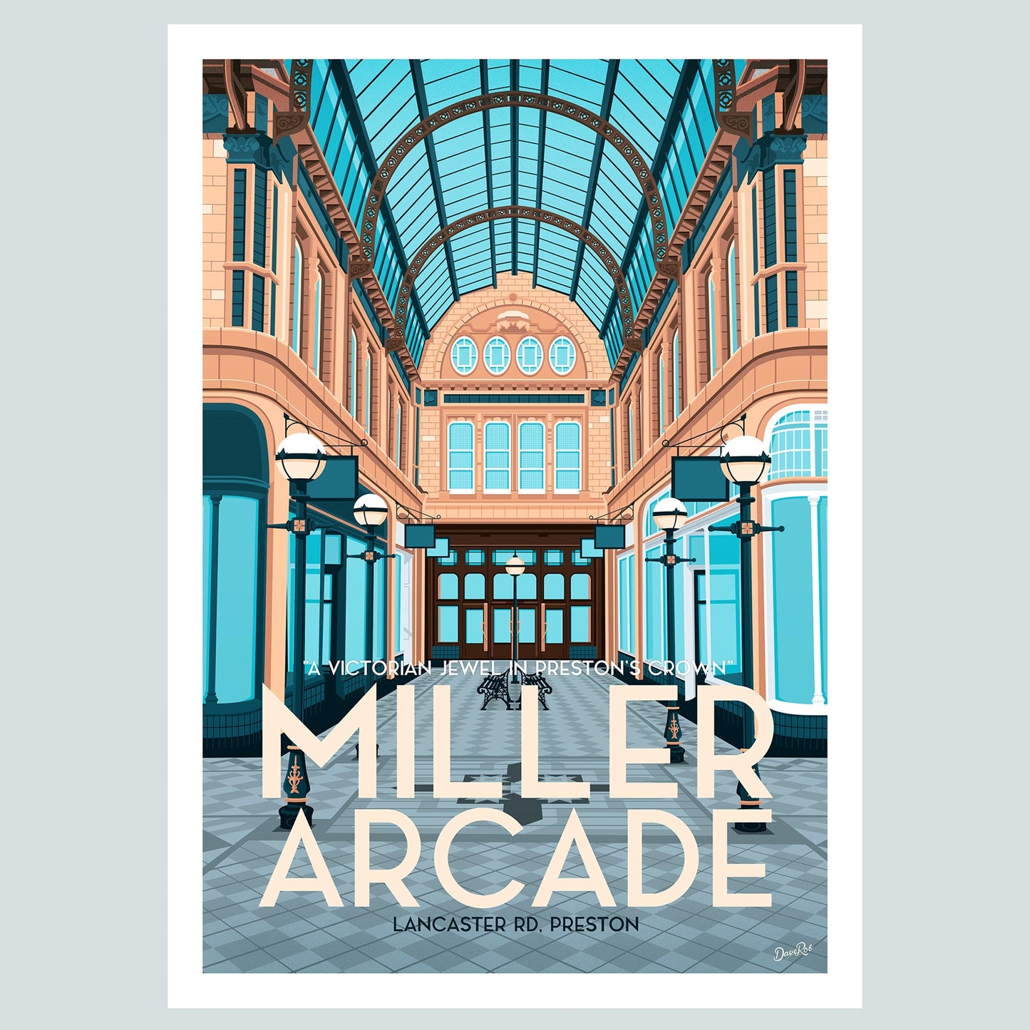 Miller Arcade in Preston Vintage Travel Poster Print