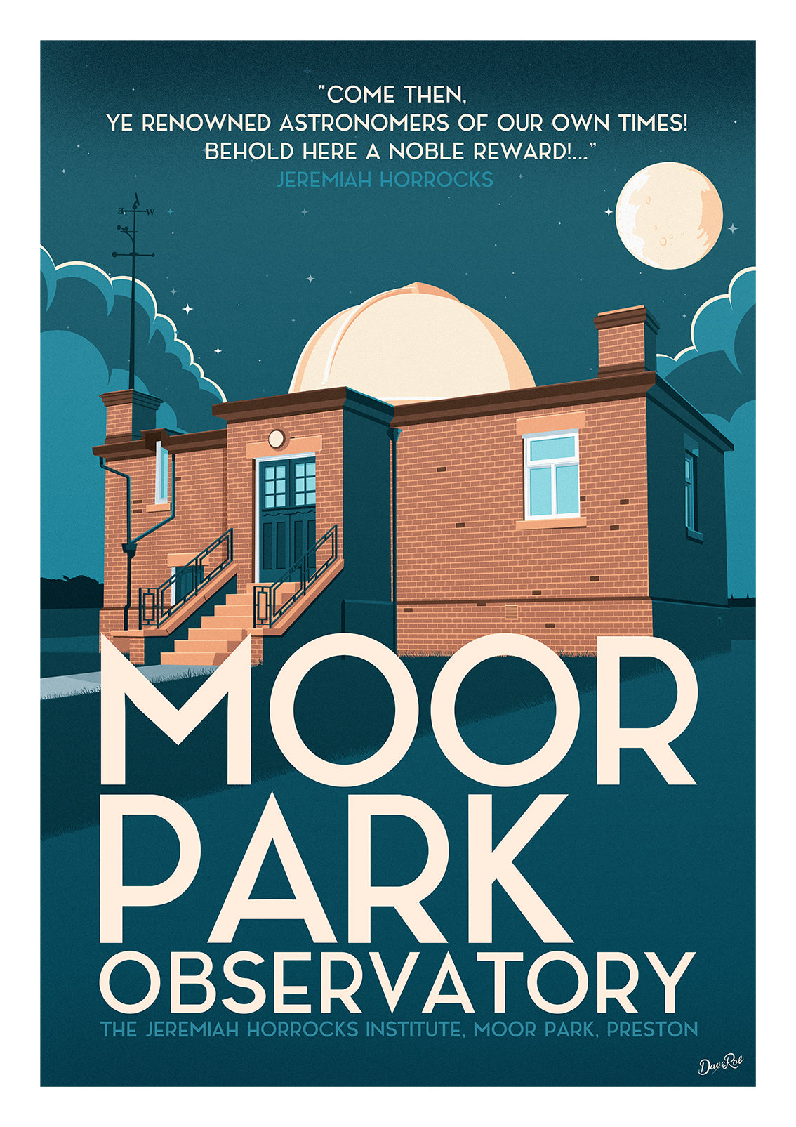 Moor Park Observatory in Preston Vintage Travel Poster Print