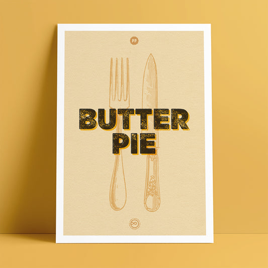 Butter Pie Typographic Print